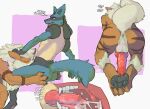 absurd_res animal_genitalia anthro anus arcanine backsack balls big_penis blue_body blue_fur bodily_fluids butt butt_grab canid canine cum cum_in_mouth cum_inside cumshot duo ejaculation erection eyes_closed fellatio feral fur generation_1_pokemon generation_4_pokemon genital_fluids genitals hand_on_butt hands-free head_grab hi_res internal internal_oral knot lucario male male/male male_penetrating mammal neck_tuft nintendo nude open_mouth oral oral_penetration orgasm orgasm_from_oral penetration penile penis penis_backwards pokemon pokemon_(species) precum rear_view sex sheath side_view simple_background tail teeth text tongue tuft voidpastelchalk white_body white_fur