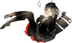  amamiya_ren bag black_hair cat error genderswap genderswap_(mtf) glasses highres looking_at_viewer morgana_(persona_5) no_shoes ori_(momonimo) pantyhose persona persona_5 plantar_flexion short_hair skirt wrong_feet 