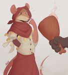  amputee arbuzbudesh clothed clothing female focus food hood hopper_(tnt) mammal rat red_clothes rodent simple_background solo tooth_and_tail 
