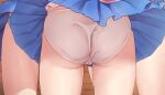  3girls ass blue_skirt cameltoe christine_(yu-gi-oh!_duel_links) commission hailey_(yu-gi-oh!) highres lower_body multiple_girls panties pixiv_commission pleated_skirt skirt solo_focus torimaru underwear upskirt white_panties yu-gi-oh! yu-gi-oh!_duel_links 