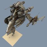  3d 3others ambiguous_gender blender_(medium) commentary concept_art corvette_(eve_online) eve_online highres military_vehicle multiple_others original pinarci radio_antenna realistic rust science_fiction spacecraft standing t-pose vehicle_focus 
