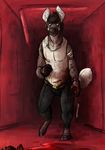  anthro bandage blood canine clothing inside male mammal melthecannibal shirt sketch solo standing tank_top 