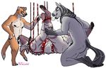  anal anal_penetration anthro bdsm bondage bound canine cum cum_in_ass cum_in_mouth cum_inside cum_while_penetrated equine erection fellatio group group_sex horse male male/male mammal melthecannibal mustelid nude oral otter penetration sex spitroast threesome 