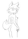 absurd_res anthro blush blush_lines breasts canid canine canis cheek_tuft chest_tuft efradraws facial_tuft female graphite_(artwork) hair hi_res kasni_(efradraws) mammal monochrome nipples northwind_(efradraws) nude pencil_(artwork) posed pubes short_hair sketch small_breasts solo traditional_media_(artwork) tuft wolf