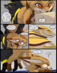 2024 ass_to_ass canid canine comic dialogue duo english_text female fennec_fox fox greed_(changing_fates) hi_res inside knot_hanging knotting kuroodod male male/female mammal raised_tail red_eyes reptile sam_(changing_fates) scalie snake tail text true_fox