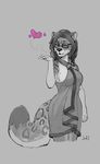  &lt;3 anthro breasts clothed clothing eyes_closed eyewear feline female glasses julicat mammal simple_background smile solo 