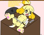  animal_crossing anthro breasts canine clamp clitoris clitoris_clamp dog female flat_chested grinch_(artist) isabelle_(animal_crossing) mammal nintendo nipples pain presenting presenting_pussy pussy solo spread_legs spreader_bar spreading text video_games 
