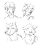  canine human mammal pointy_ears simple_background snout solo transformation waccerz-tf wolf 