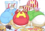  2016 alvin_and_the_chipmunks alvin_seville anthro belly bhm bloat burger chipmunk cola food fries mammal muffin obese overweight pizza prisonsuit-rabbitman rodent simon_seville theodore_seville weightgain 