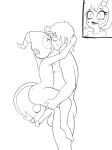  balls butt demon female fours_(artist) frottage genitals helluva_boss hi_res human humanoid imp kissing male male/male mammal millie_(helluva_boss) moxxie_(helluva_boss) penile penis sex size_difference sketch 