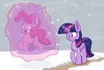  2017 cutie_mark duo earth_pony equine feathered_wings feathers female feral friendship_is_magic fur hair heir-of-rick horn horse ice magic mammal multicolored_hair my_little_pony outside pink_fur pink_hair pinkie_pie_(mlp) pony purple_feathers purple_fur snow twilight_sparkle_(mlp) winged_unicorn wings winter 