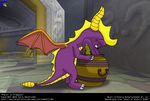  basket claws digital_media_(artwork) dragon feral horn male membranous_wings open_mouth scalie solo spyro spyro_the_dragon teeth torin_darkflight_(artist) video_games vomit wings 