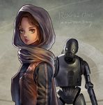  highres hood jacket jyn_erso k-2so kuroimori looking_at_viewer robot rogue_one:_a_star_wars_story science_fiction star_wars vest 