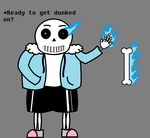  ambiguousgender bone clothing fire humor loki pun sans shirt shorts skeleton smile sweatshirt text undertale video_games 