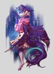  anthro dragon hi_res melodyofforest mythological_creature mythological_scalie mythology purple scalie 