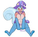 anthro breasts featureless_breasts female hat horn looking_at_viewer mammal melthecannibal rodent sitting smile solo squirrel tongue tongue_out witch_hat 