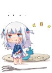  ... averting_eyes barefoot blue_eyes blue_hair blue_hoodie blunt_bangs blush chibi chibi_only facing_viewer fins fish_tail food food_on_face gawr_gura gawr_gura_(1st_costume) gradient_sleeves grey_hair hair_ornament hololive hololive_english hood hoodie kurushiro1102 long_hair long_sleeves mini_person minigirl multicolored_hair no_pants notice_lines shark_hair_ornament shark_tail sleeves_past_fingers sleeves_past_wrists streaked_hair tail two_side_up virtual_youtuber wide_sleeves 