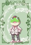  amphibian anthro blue_eyes clothing footwear frog gloves hat male necktie nintendo slippy_toad solo star_fox suit video_games きゃらられな 