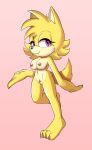 anthro canid canine canis ellie_the_wolf fan_character female fours_(artist) hi_res looking_at_viewer mammal pubes purple_eyes sega solo sonic_the_hedgehog_(series) wolf yellow_body 