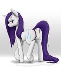  2017 absurd_res anatomically_correct anatomically_correct_pussy anearbyanimal animal_genitalia animal_pussy anus blue_eyes blush butt cutie_mark dock equine equine_pussy female feral friendship_is_magic hair half-closed_eyes hi_res horn mammal my_little_pony purple_hair pussy rarity_(mlp) smile solo unicorn 