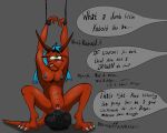  anthro chastity_cage chastity_device cuff_(restraint) degradation dialogue dildo dragon femboy genitals hi_res huge_dildo humiliation kobold luxley male male/male mythological_creature mythological_scalie mythology penis penis_humiliation restraints scalie sex_toy small_penis small_penis_humiliation solo speech_bubble submissive submissive_male 