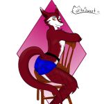  absurd_res anthro catitosweet chair chorts felid feline fur furniture hi_res male male/male mammal mesh simple_background solo 