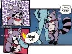  anthro belly big_dom_small_sub blah_blah_blah blue_body blue_fur comic comic_panel dialogue dominant dominant_male duo eyes_closed fellatio fur genitals gradient_background hand_on_hip hand_on_penis happy hi_res holding_head indigo_park kooparik male male/male mammal oral overweight overweight_anthro overweight_male penile penis penis_on_face penis_on_snout procyonid purple_body purple_eyes purple_fur raccoon rambley_raccoon scarf sex short_stack simple_background size_difference skinny_anthro skinny_male speech_bubble standing standing_sex submissive submissive_male surprise surprised_expression swallowing verbal_domination 