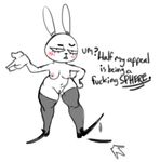  2017 anthro blush breasts clothing english_text female lagomorph legwear mammal nipples nude orb_(character) pepperchan pussy rabbit simple_background solo stockings text thigh_highs 