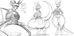 anthro belt big_butt big_ears bottom_heavy bottomwear breasts butt clothed clothing crouching denim denim_bottomwear denim_clothing digitigrade eyes_closed female gem hair hair_bun hi_res huge_butt huge_thighs hyper hyper_thighs itzjaylock jeans jewelry kangaroo lipstick macropod makeup mammal markings marsupial mature_female medium_breasts mole_(marking) mole_under_eye necklace open_mouth pants pearl_(gem) pearl_necklace sitting solo thick_thighs