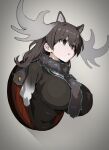  amputee animal_humanoid antlers big_breasts bisected black_eyes breasts brown_hair clothed clothing corpse death deer deer_humanoid disability female gore hair horn huge_breasts humanoid kemono_friends long_hair mammal mammal_humanoid missing_arm moose_(kemono_friends) moose_humanoid new_world_deer new_world_deer_humanoid scarf shidagani shirt solo taxidermy taxidermy_mount topwear 
