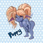  absurd_res areola bent_over big_breasts big_butt big_hair blonde_hair blue_background blue_body blue_fur breasts butt dialogue dotted_background eyelashes female front_view fur genitals hair hi_res humanoid humanoid_pointy_ears league_of_legends long_hair looking_at_viewer nightlydayart nipples nude pattern_background pigtails pink_areola pink_nipples poppy_(lol) purple_eyes pussy riot_games simple_background snaggle_tooth solo tencent text thick_thighs twintails_(hairstyle) wide_hips yordle 