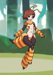  antennae arthropod bee brown_hair female flat_chested hair half-closed_eyes insect monster_girl_(genre) nipples nude stinger unknown_artist 