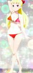  1girl akiba&#039;s_trip bikini blonde_hair blue_eyes breasts large_breasts smile 