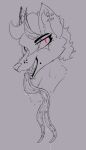  2023 anthro black_lips bodily_fluids canid canine canine_teeth canis cheek_piercing demon drooling ear_piercing ear_ring eyelashes facial_piercing female fluffy_neck_fur forked_tongue fox furgonomics furry-specific_piercing graemcnuggets hair horn lip_piercing lips long_tongue mammal markings mole_(marking) muzzle_piercing neck_tuft nose_piercing piercing pink_eyes possession red_eyes red_fox ring_piercing roxy_marian saliva saliva_on_tongue saliva_string salivating solo succubus tongue tongue_out tongue_piercing true_fox tuft whisker_spots 