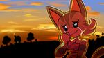  animal_crossing anthro breasts building cat crying cute_fangs eyelashes feline house lolly_(animal_crossing) looking_at_viewer mammal nintendo noseless smile solo sunset tears teckworks tree video_games 