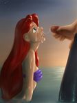  balls bra breasts clothing cum cum_in_mouth cum_inside cum_on_body cum_on_face cum_on_penis disney duo erection female hair human interspecies long_hair looking_pleasured male male/female mammal marine merfolk open_mouth penis red_hair star the_little_mermaid underwear unknown_artist water wet 