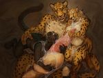  2017 anthro areola balls barefoot big_balls big_penis black_fur black_nose breasts cheetah chest_tuft claws cum cum_in_mouth cum_inside cum_on_arm cum_on_balls cum_on_chest cum_on_face cum_on_hand cum_on_leg cum_on_penis cum_on_self cum_on_stomach erection eyes_closed fangs feline female fur green_fur grope group group_sex hair hand_on_balls hand_on_hip hand_on_penis huge_balls hyper hyper_balls hyper_penis larger_male licking looking_at_viewer male male/female mammal messy nipples nude oouna open_mouth oral panther penis penis_lick sex sharp_teeth size_difference smaller_female spots teeth thick_penis threesome toes tongue tongue_out tuft vein veiny_penis whiskers white_fur yellow_fur 