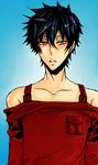  black_hair gareki_(karneval) gold_eyes karneval red_shirt 