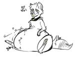  &lt;3 ambiguous_gender belly big_belly bloated canine collar digestion feral fox fur mammal monochrome sitting squidbiscuit tongue tongue_out 