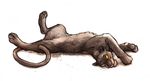  2016 bagheera_(jungle_book) black_fur black_panther black_tail disney eyebrows featureless_crotch feline feral full-length_portrait fur jungle_book kenket lying male mammal naturally_censored on_back one_eye_closed panther pink_nose portrait quadruped simple_background smile solo traditional_media_(artwork) url watercolor_(artwork) whiskers white_background yellow_eyes 