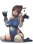  bangs bare_shoulders beads black_panties blue_dress blue_footwear boots breasts brown_eyes brown_hair china_dress chinese_clothes covered_navel dress elbow_gloves fur_trim gloves groin hair_bun hair_ornament hair_stick hands_up highres large_breasts lips looking_at_viewer mei_(overwatch) no_eyewear overwatch pandea_work panties parted_lips pelvic_curtain pink_lips plump short_dress short_hair side-tie_panties side_slit sidelocks simple_background sitting skin_tight sleeveless sleeveless_dress smile solo swept_bangs teeth thighhighs turtleneck underwear wariza white_background white_legwear 