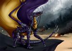  2015 armor claws day detailed_background digital_media_(artwork) dragon feral horn membranous_wings natoli outside solo spines standing wings 