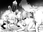  1girl aged_down all_fours animal animal_penis artist_name ass-to-ass_penetration bang_dream! bang_dream!_it&#039;s_mygo!!!!! bar_censor bestiality blush bottomless censored chinese_commentary commentary_request dog doggystyle fellatio frown gangbang group_sex hair_ribbon irrumatio monochrome nose_blush oral penis rape ribbon rolling_eyes rough_sex sex sex_from_behind sound_effects spitroast togawa_sakiko twitter_username two_side_up x-ray yukikuma_(yukikuma_018) 