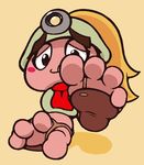  clothing female feral foot_focus footwear goomba goombella hat looking_at_viewer mario_bros necktie nintendo paper_mario shoes video_games yowesephth 