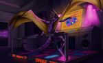  2015 anthro detailed_background digital_media_(artwork) digitigrade dragon horn membranous_wings natoli nude standing wings 
