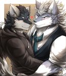  anthro brush canine clothed clothing digital_media_(artwork) fur hug love male mammal muscular muscular_male pecs tach8 wolf 