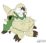  chesnaught digestion greninja nintendo pieman24601_(artist) pok&eacute;mon same_size_vore simple_background video_games vore white_background 