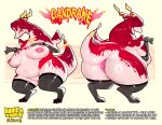 annie_and_the_mirror_goat anthro anus armwear belly big_anus big_butt breasts butt candle_wax candrake catcouch clothing dragon female fire flaming_tail hi_res horn jewelry legwear model_sheet necklace small_horn solo stockings tail wax_creature wide_hips wildmons_(catcouch)