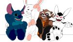 3_toes 4_toes anthro barefoot black_pawpads blue_body blue_fur bunnicula bunnicula_(series) claws clothing countershade_feet countershading disney feet feet_crosses feet_up foot_focus fur group guardians_of_the_galaxy humanoid_feet lagomorph leporid lilo_and_stitch male mammal marvel max_(sam_and_max) nude pawpads pink_pawpads pinwin plantigrade procyonid rabbit raccoon rocket_raccoon sam_and_max simple_background soles stitch_(lilo_and_stitch) toe_claws toes