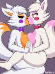 absurd_res anthro barefoot bodily_fluids breasts canid canine feet female female/female five_nights_at_freddy&#039;s five_nights_at_freddy&#039;s_2 five_nights_at_freddy&#039;s_world fox hi_res huitu_c kissing lolbit_(fnaf) mammal mangle_(fnaf) scottgames white_body white_skin